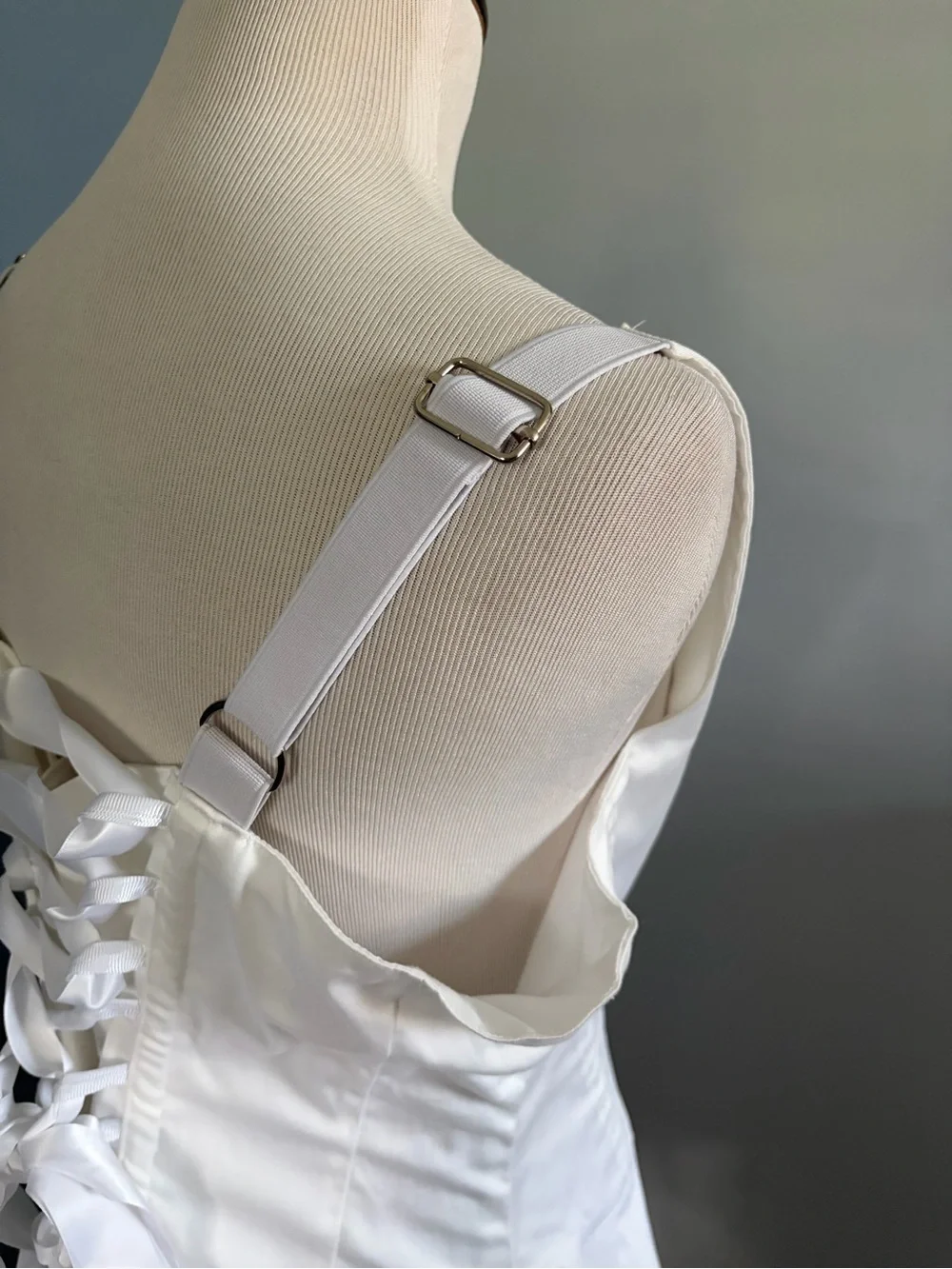 Dibo Bodi Handmade Under Bust White Corset Dress Size Large